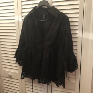 Robert Rodriguez women black tunic, flaring three-